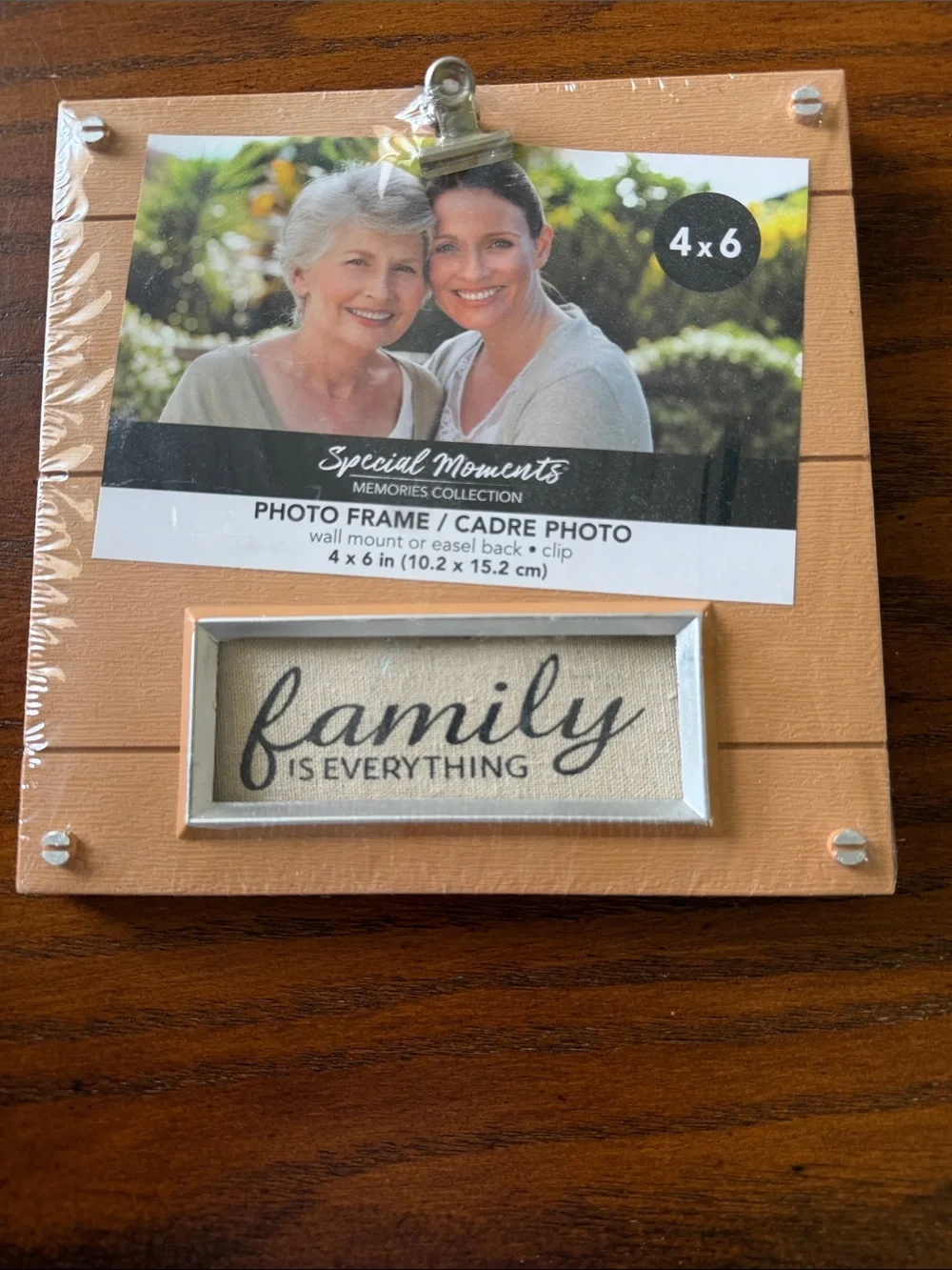 Special Moments Peach Wood Frame with Silver Accents